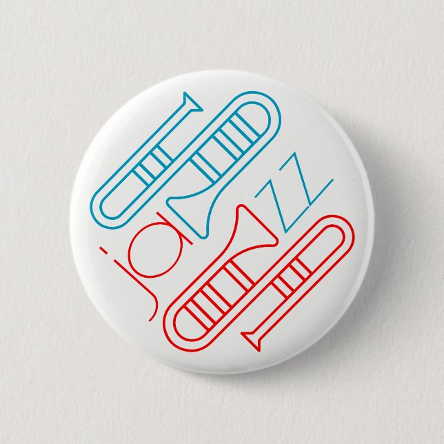 Play jazz pinback button (Front)