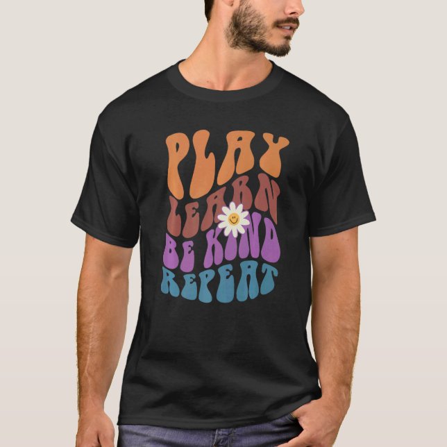 PLAY LEARN BE KIND REPEAT Retro Choose Kindness T-Shirt (Front)