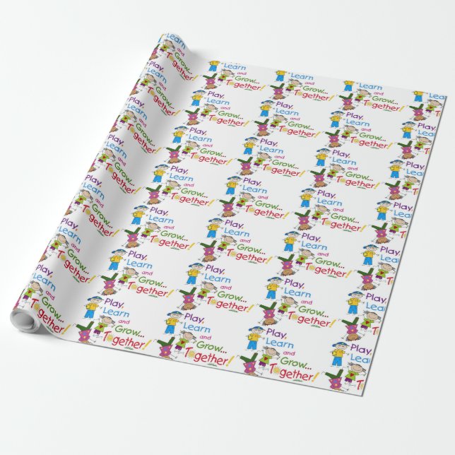 Play Learn Grow Wrapping Paper (Unrolled)