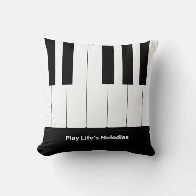 "Play Life's Melodies" MUSIC LOVER Throw Pillow (Front)