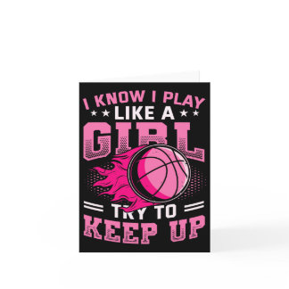 Play Like A Girl Sketll  Card