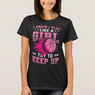 Play Like A Girl Sketll  T-Shirt