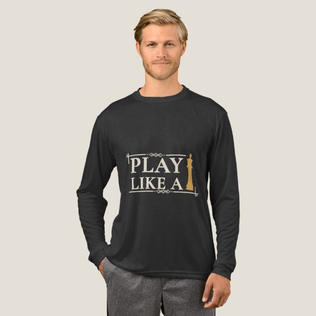 Play Like a King – Power Strategy Quote - Style B Tri-Blend Shirt (Full Front)