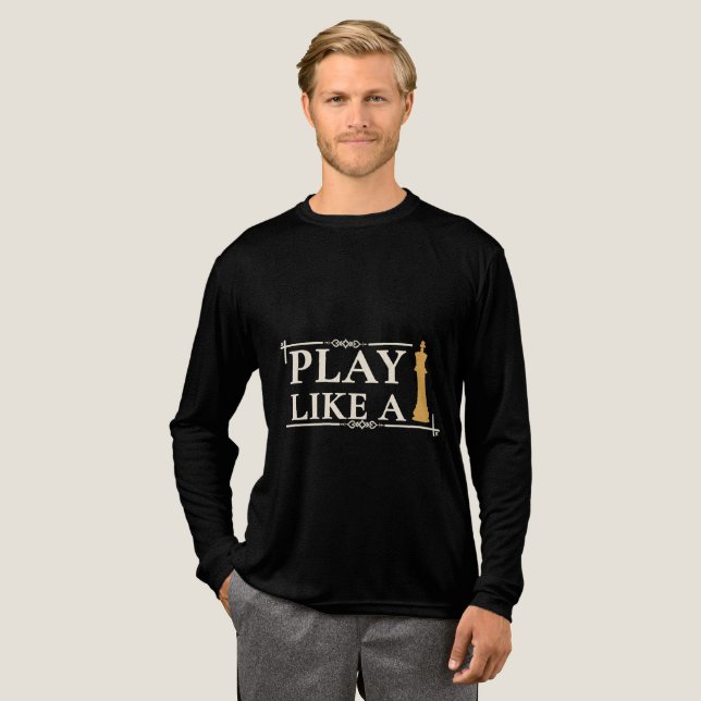 Play Like a King – Power Strategy Quote - Style B Tri-Blend Shirt (Full Front)