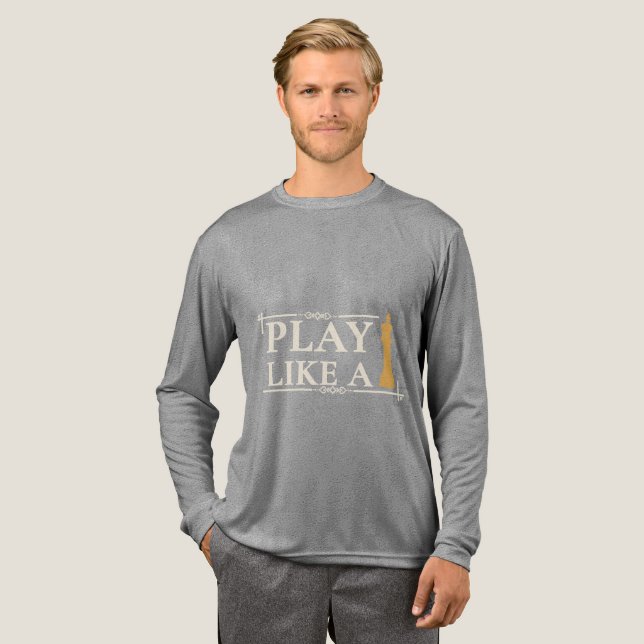 Play Like a King – Power Strategy Quote - Style B Tri-Blend Shirt (Full Front)