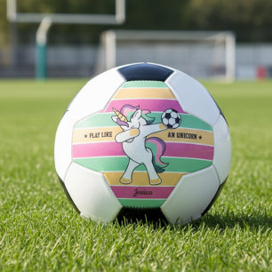 Play like and Unicorn Retro Soccer Dabbing Unicorn Soccer Ball