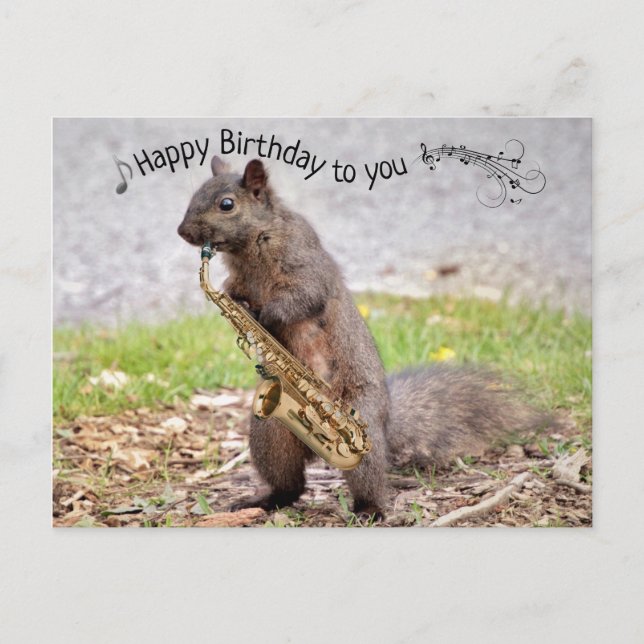 Play Me Some Jazz Birthday Postcard (Front)