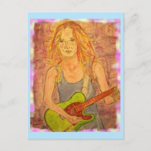 play more folk rock guitar postcard