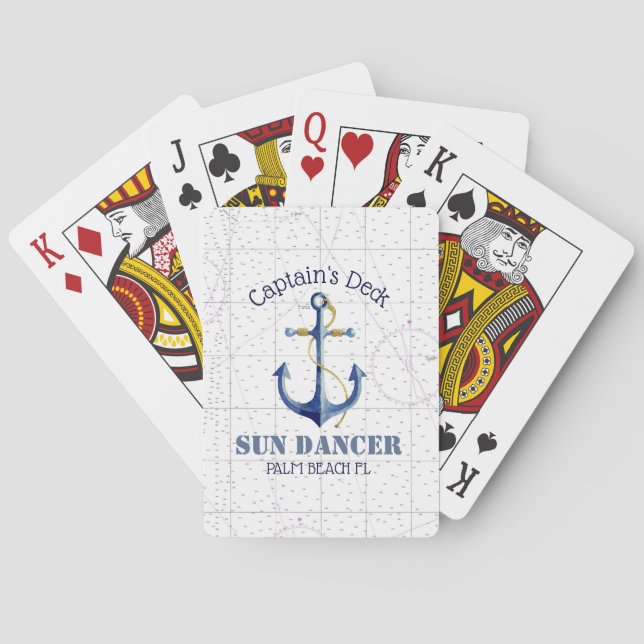 Play on Words Captain's Deck Nautical Chart Poker Cards (Back)