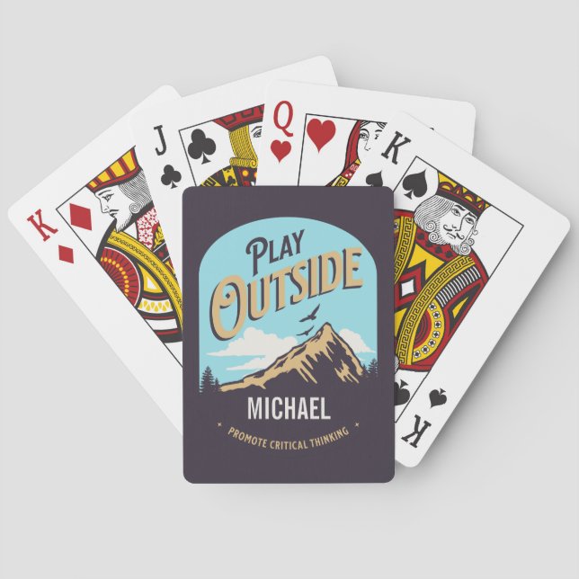 Play Outside Promote Critical Thinking Poker Cards (Back)