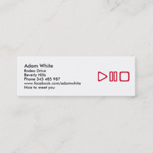 Play pause stop mini business card