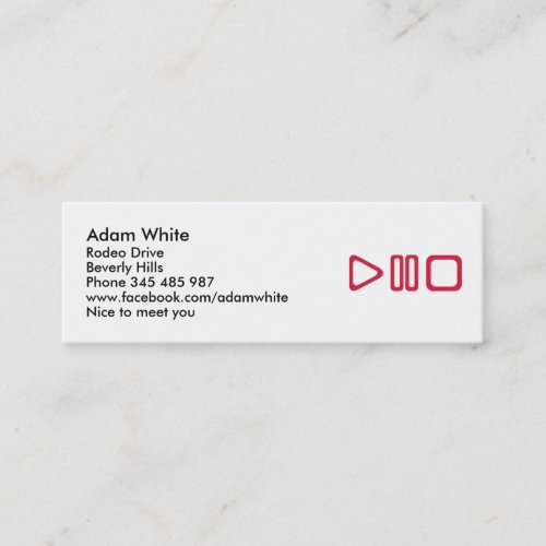 Play pause stop business card