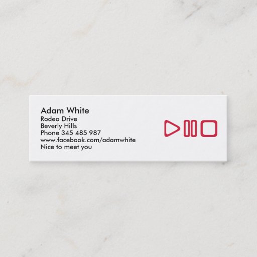 Customizable Play pause stop business card