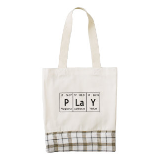 PLaY Periodic Table Elements Word Chemistry Symbol Zazzle HEART Tote Bag