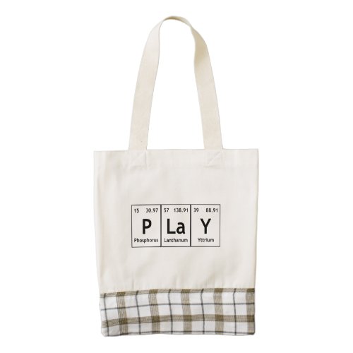 PLaY Periodic Table Elements Word Chemistry Symbol Zazzle HEART Tote Bag