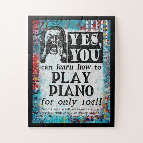 Play Piano _ Funny Vintage Ad Jigsaw Puzzle