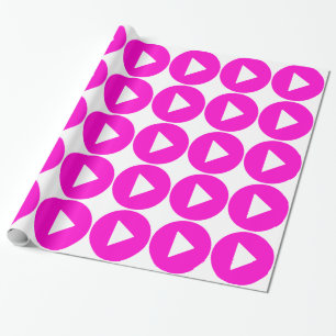 Play - pink icon wrapping paper