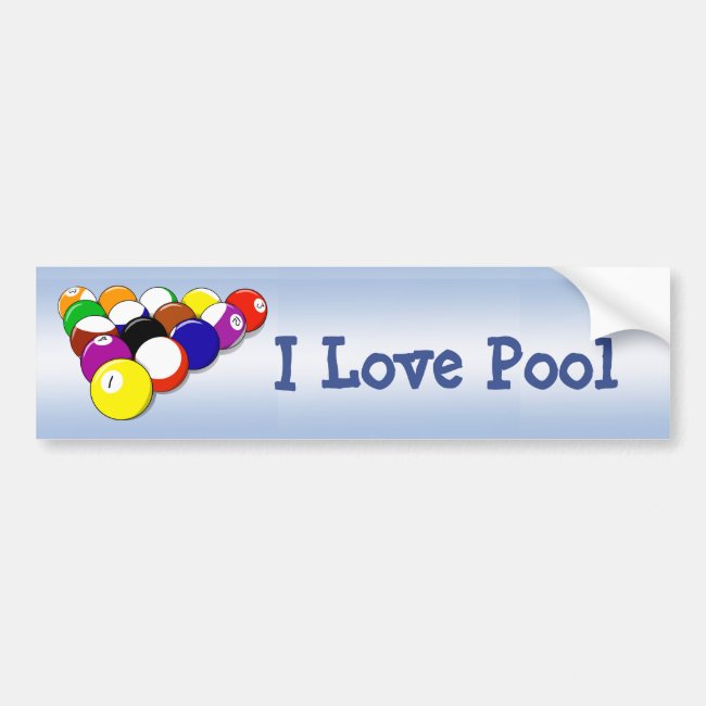 Play Pool Blue Bumper Sticker