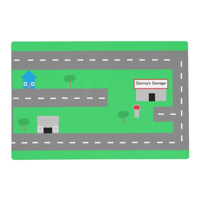 "Play Road" Personalized Placemat (Front)
