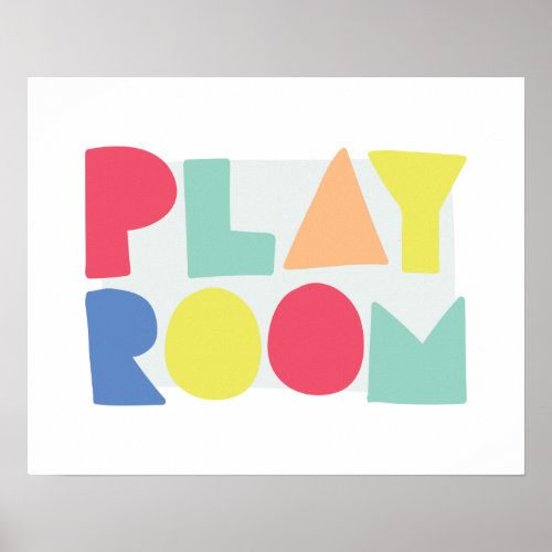 Play room colorful kids art decor poster