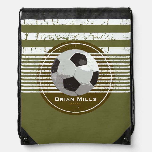 play soccer personalized drawstring bag (Front)