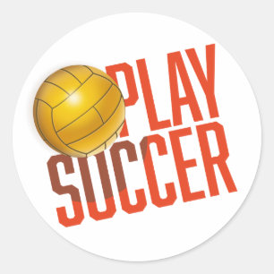 Play Soccer Throw Pillow Classic Round Sticker