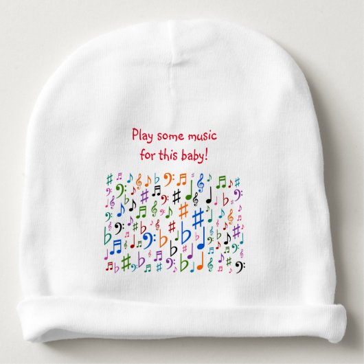 Play some music for this baby! baby beanie (Front)