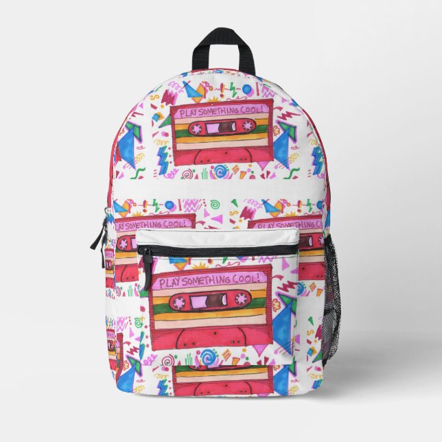 Play Something Cool Epic Music Mixtape Art Printed Backpack (Front)