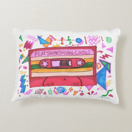 Play Something Cool Epic Music Mixtape Marker Art  Accent Pillow