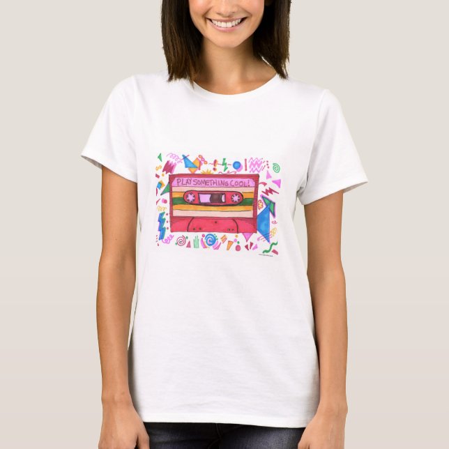  Play Something Cool Mixtape Marker Art Music  T-Shirt (Front)