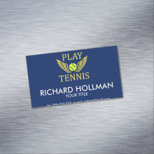Play tennis business card magnet