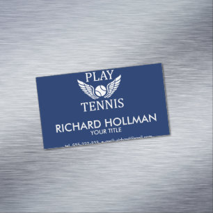 Play tennis business card magnet