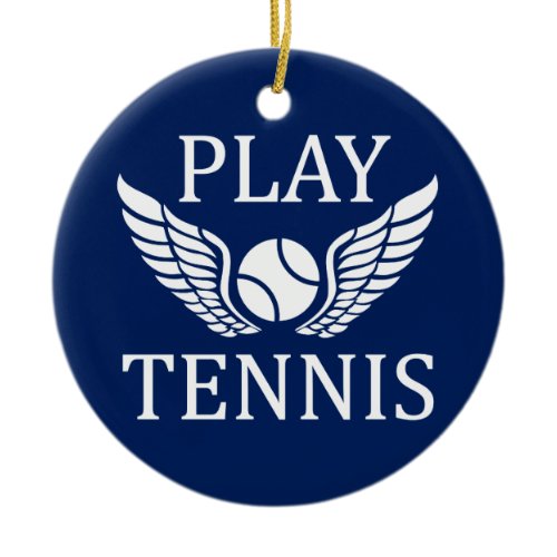 Play tennis ceramic ornament