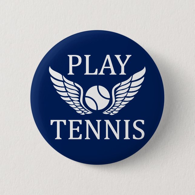 Play tennis pinback button (Front)
