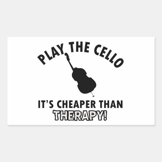 Play the   cello rectangular sticker (Front)