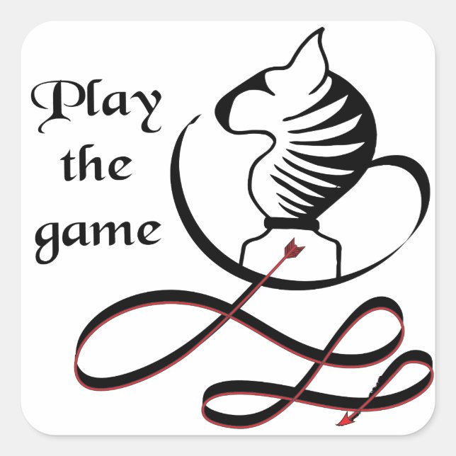 Play the GAME Bull Terrier Square Sticker (Front)