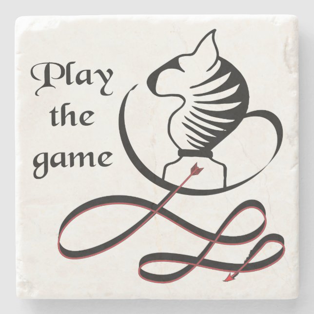 Play the GAME Bull Terrier Stone Coaster (Front)