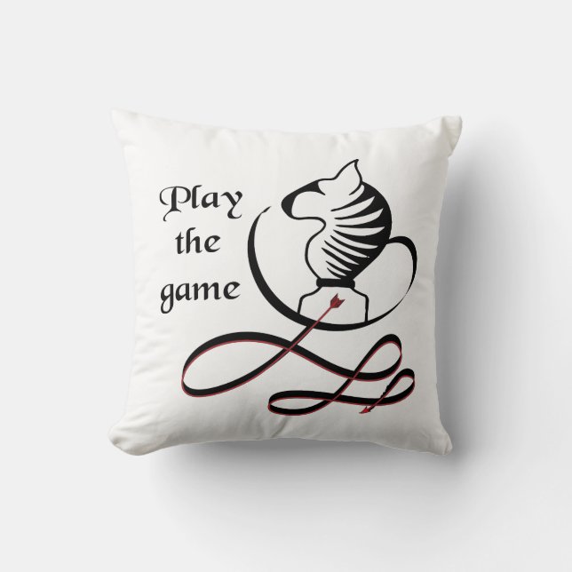 Play the GAME Bull Terrier Throw Pillow (Front)