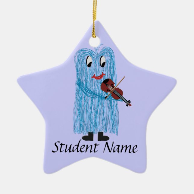 Play the Violin / Viola, Get a warm Fuzzy Feeling! Ceramic Ornament (Front)