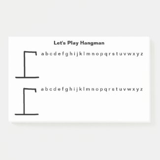 Play Two Games of Hangman Per Sheet Post It Notes