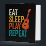 Play Ukulele Sleep Repeat 3 Ring Binder<br><div class="desc">Ukulele player gift for Ukulele guitar and ukulele music lover with a electric ukulele. Ukulele small guitar for ukulele players who love to play ukulele guitar music and love Hawaii ukulele.</div>