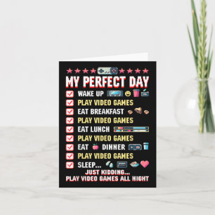 Play Video Games My Perfect Gaming Day Gamer Boy Card
