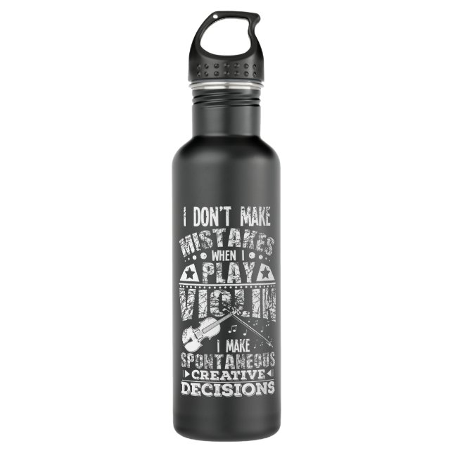 Play Violin Stainless Steel Water Bottle (Front)