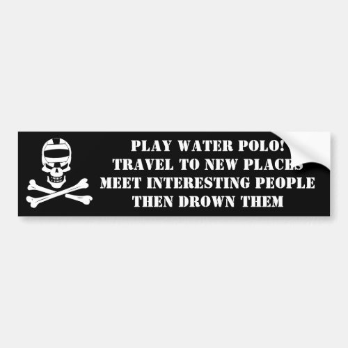 Play Water Polo Jolly Roger Bumper Sticker