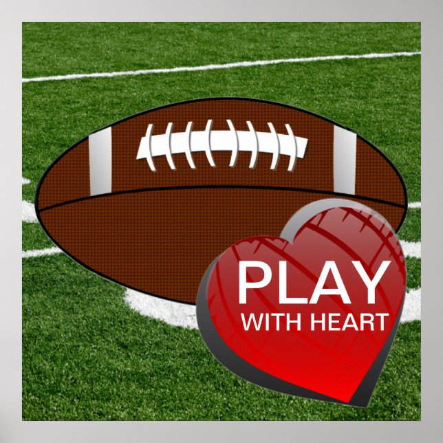 Play With Heart Football Poster (Front)