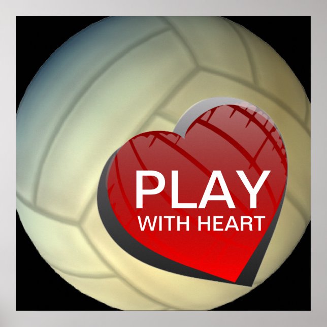 Play With Heart Girls Volleyball Poster (Front)