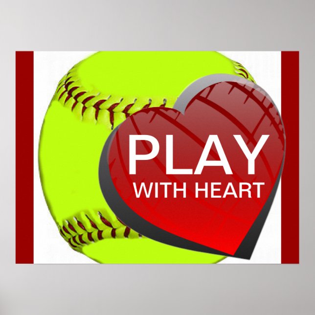 Play With Heart Softball Poster (Front)