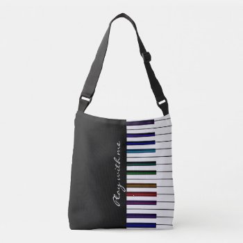 Play With Me Colorful Piano Keyboard Music Bag by UROCKDezineZone at Zazzle