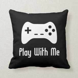 Play With Me Video Game (black) Throw Pillow