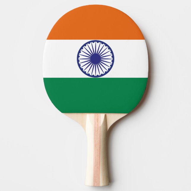 Play with pride using the Indian Tricolour Tiranga Ping Pong Paddle (Front)